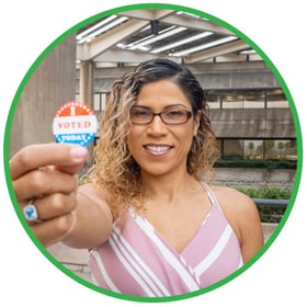 Hispanic woman who voted in US election