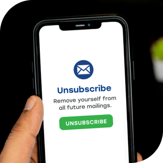 image of an unsubscribe screen on a smartphone