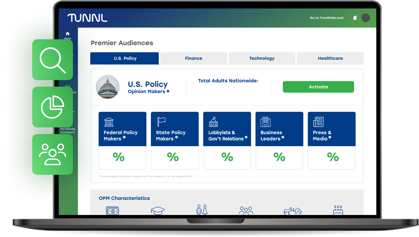 Premier Audience Suite in Tunnl's audience intelligence platform