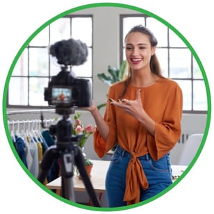 Social media influencer filming video content