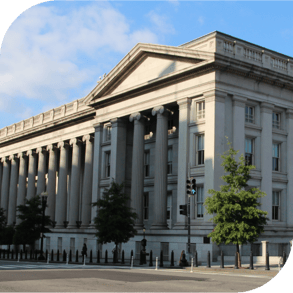 Photo of the treasury building in D.C. - debt ceiling audiences