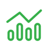 icon of a bar chart and line graph showing growth