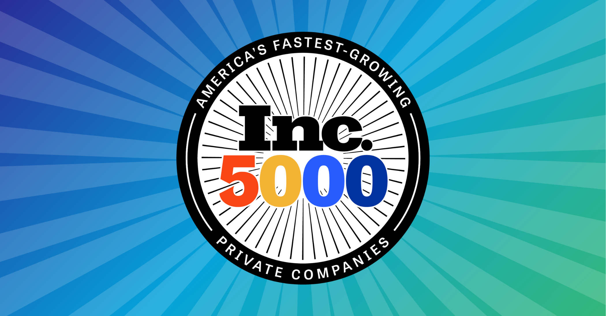 Inc 5000 with blue to green gradient background